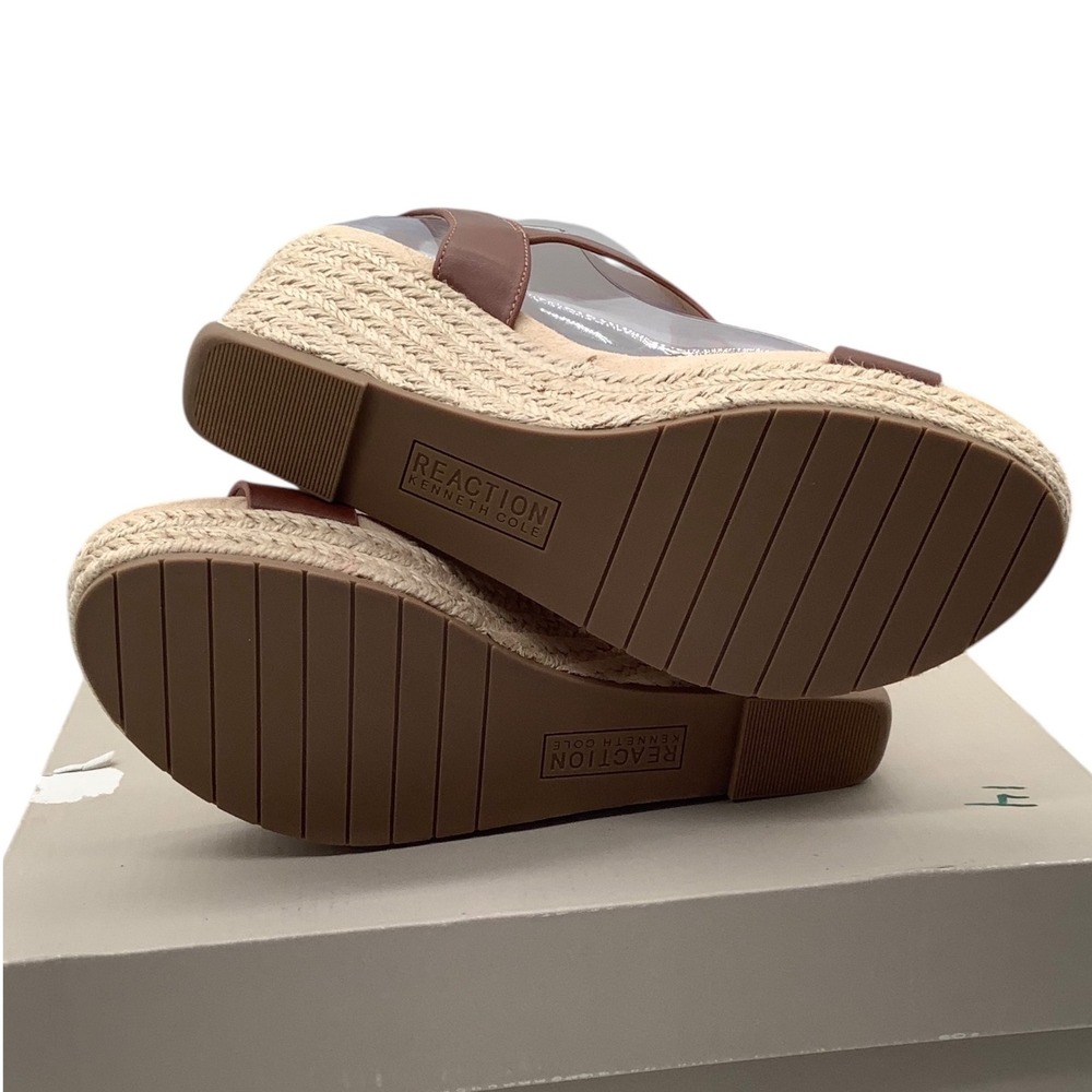 Kenneth Cole Reaction Card Wedge Tan Espadrille Sandals RLH8002SO Womens 5.5 NEW - Picture 6 of 8